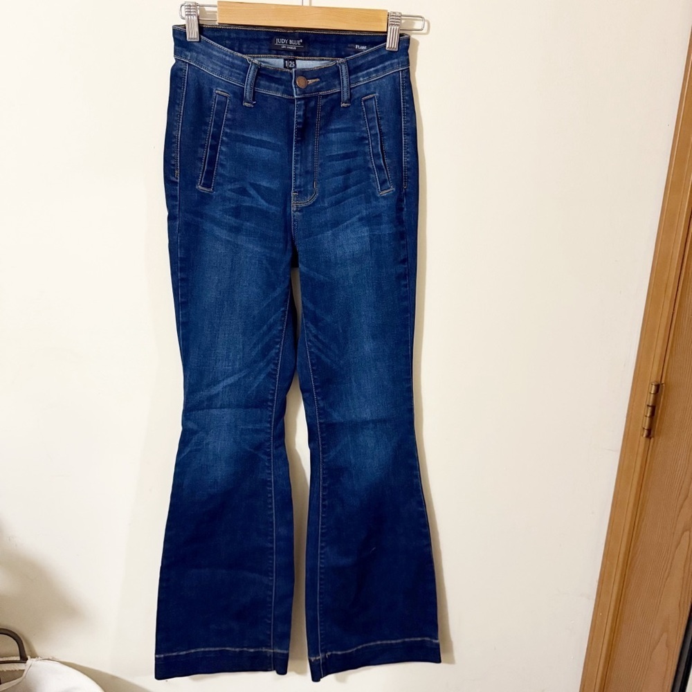 Judy Blue Womens Flare Jeans Size 1 / 25 Faux Front Pockets